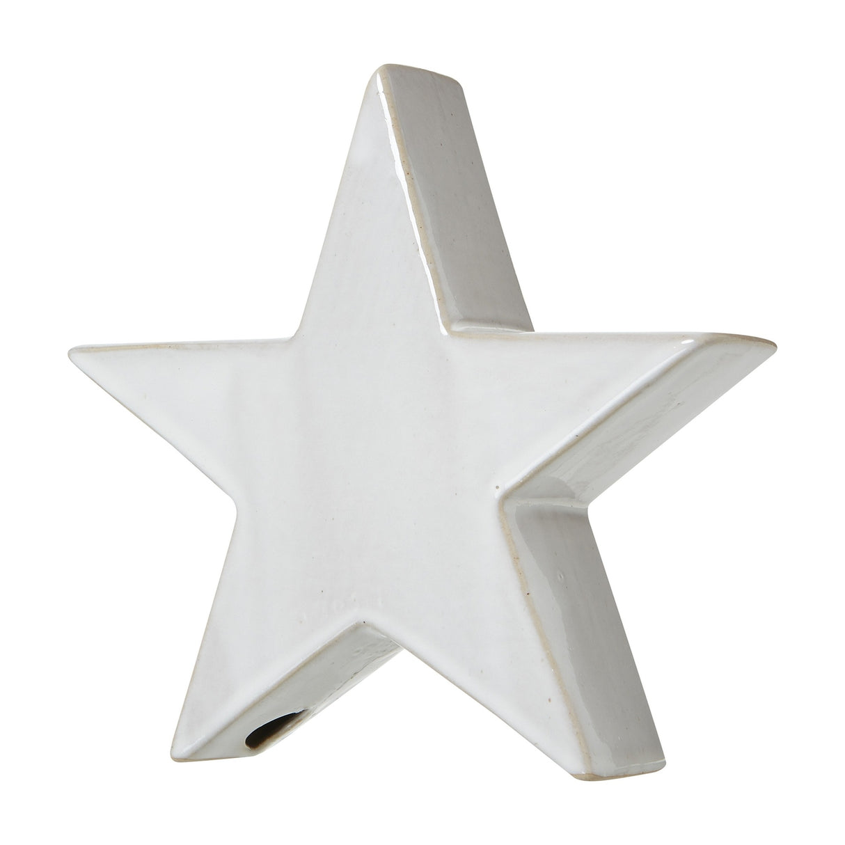 Hill Interiors large ceramic standing star decoration in white with a smooth glazed finish, shown freestanding against a plain white background.