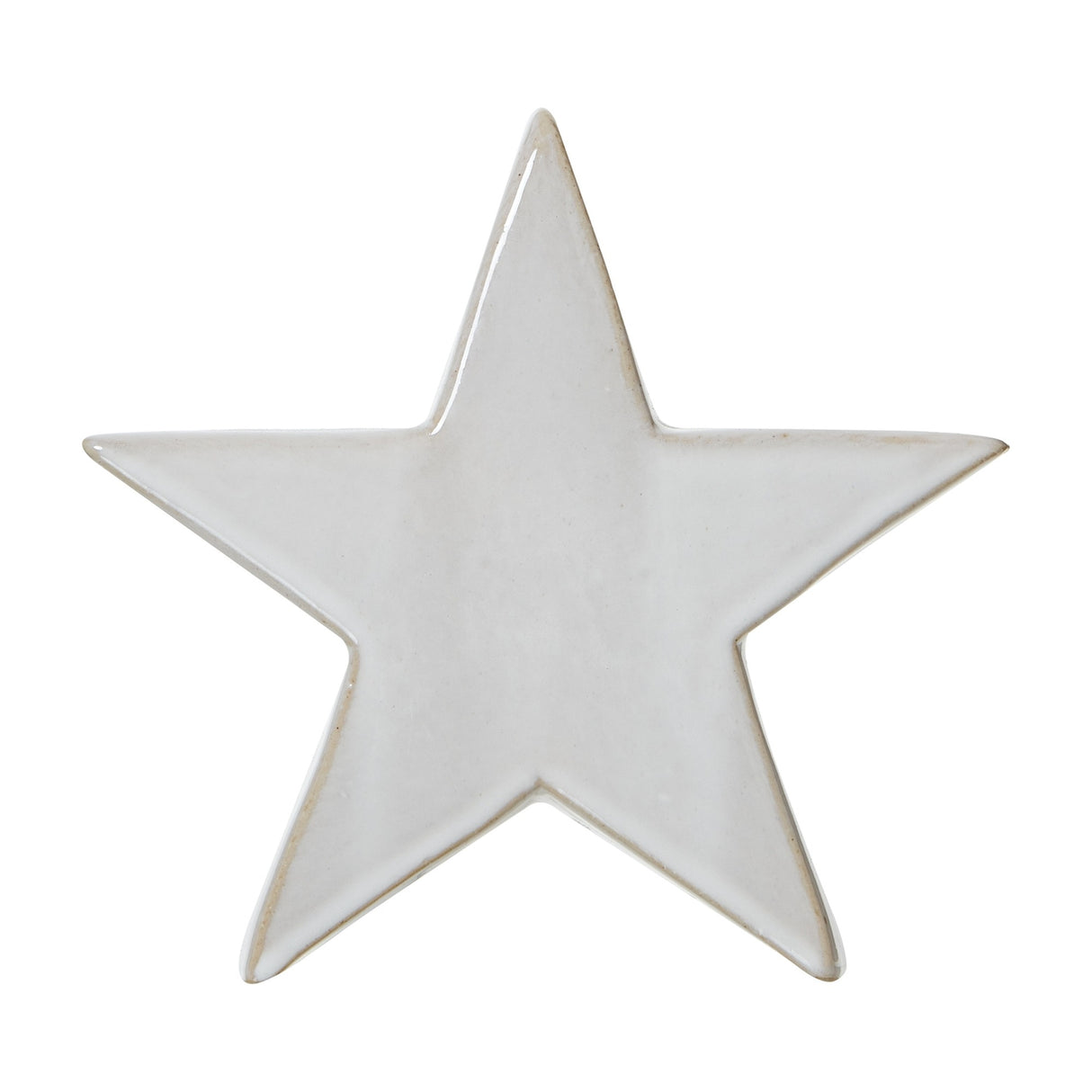 Hill Interiors medium ceramic standing star decoration in matte white with a smooth glazed five-point form, shown on a plain white background.