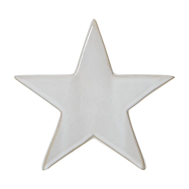 Hill Interiors medium ceramic standing star decoration in matte white with a smooth glazed five-point form, shown on a plain white background.