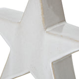 Close-up of the Hill Interiors Medium Ceramic Standing Star Decoration in matte white, showing the smooth glazed surface and rounded five-point form.