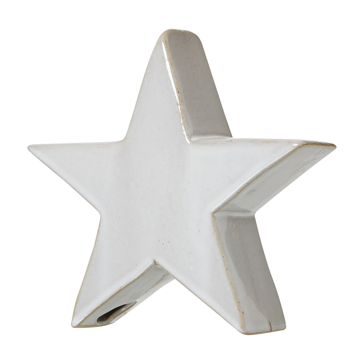 Hill Interiors medium ceramic standing star decoration in matte white with a five-point freestanding form, shown on a plain white background.