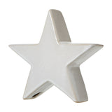 Hill Interiors small ceramic standing star decoration in a glazed white five-point design, shown upright against a plain white background.