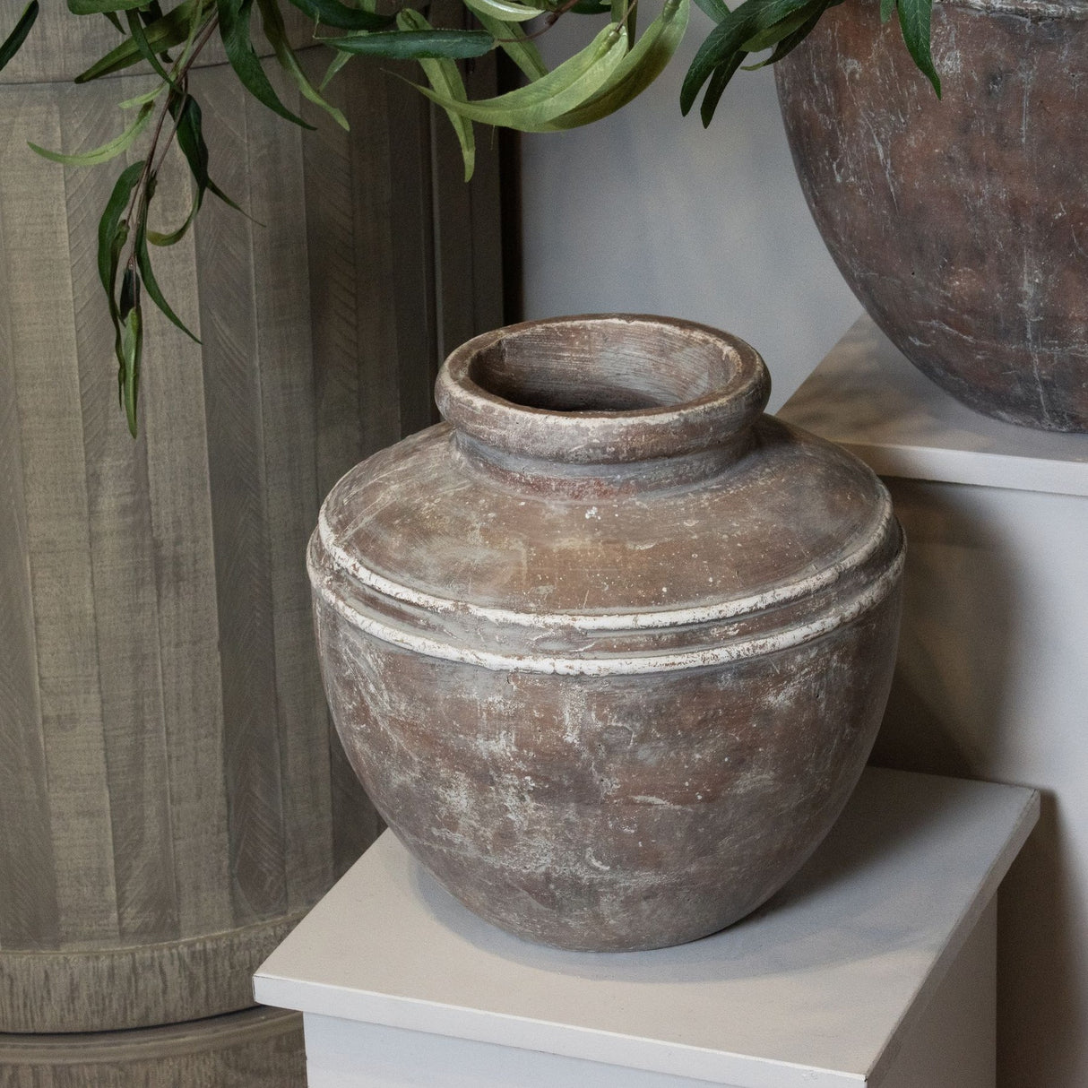Brown Ceramic Water Pot Planter – Brown