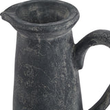 Hill Interiors Tall Ceramic Jug in grey with a textured matt stoneware finish, poured lip and curved handle, shown close-up against a white background.