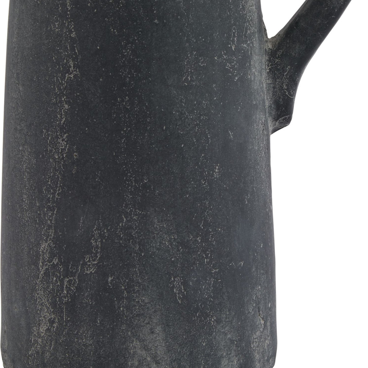 Close-up of the Hill Interiors Tall Ceramic Jug in grey, showing the matt stoneware body with a weathered finish and curved handle.