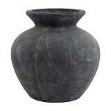 Hill Interiors Ceramic Vase 30cm in grey with a rounded body, tapered neck and flared rim, shown against a plain white background.