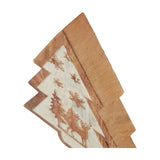Close-up of Hill Interiors Natural Wooden Snow Scene Tree Decoration in beige, showing carved winter forest detail and visible timber grain.