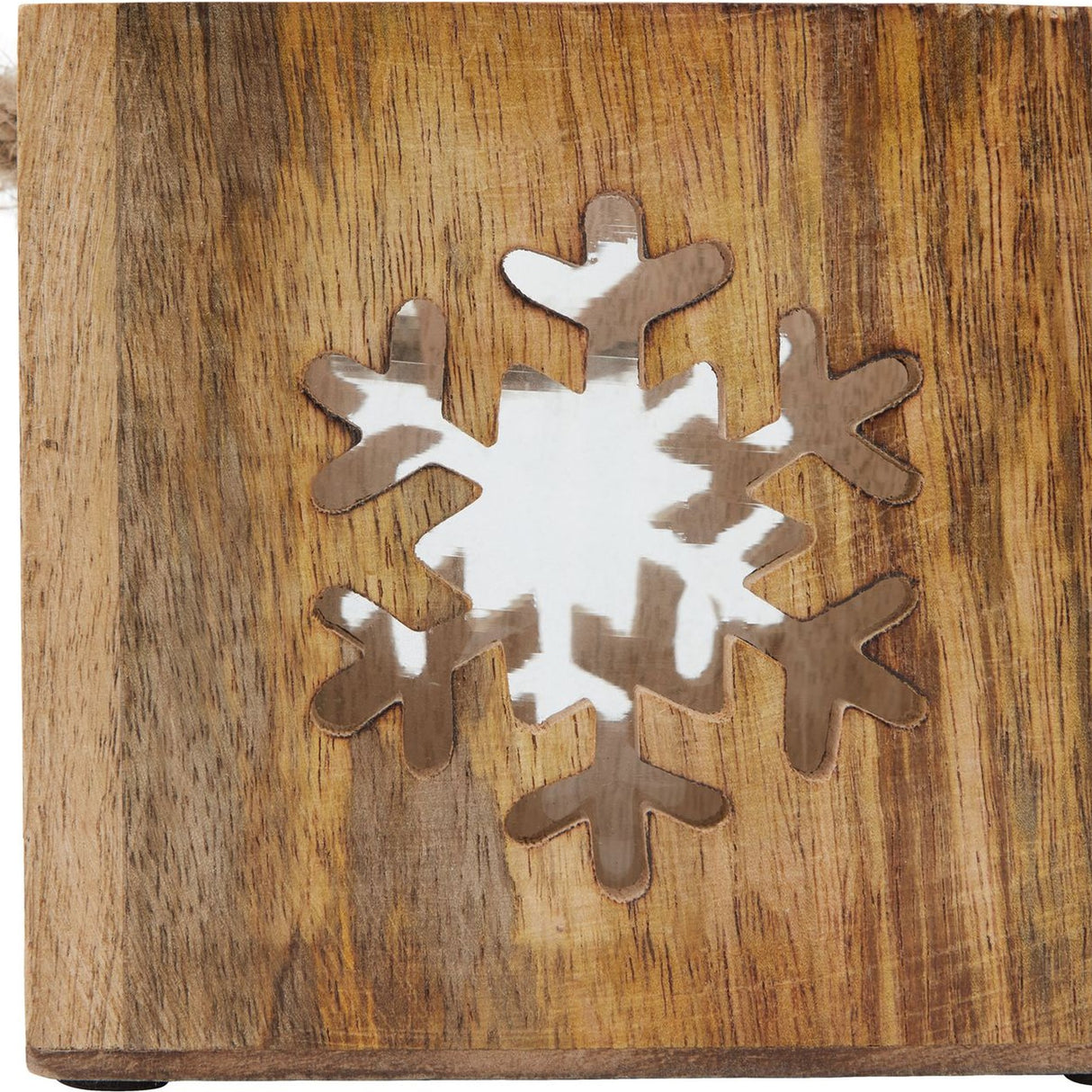 Wooden Snowflake Tealight Candle Holder – Brown
