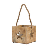 Wooden Star Tealight Candle Holder – Brown