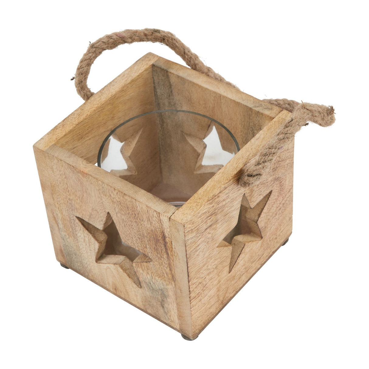 Wooden Star Tealight Candle Holder – Brown