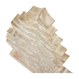 Close-up of the Hill Interiors Large Tiered Wooden Tree Decoration showing stacked wooden branches with a white wash finish over warm brown grain.