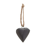 Hill Interiors wooden hanging heart in soft brown with visible grain and twine loop, from a pack of 90 Christmas decorations, on a white background.
