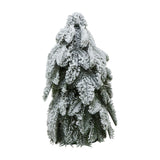 Hill Interiors Medium Snowy Fir Tree 40cm in white, a plastic Christmas decoration with flocked snow-effect branches, shown against a plain white background.