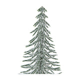 Hill Interiors large snowy spindle tree, a slim green conifer form dusted with a soft white snowy finish, shown against a plain white background.