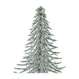 Hill Interiors small snowy spindle Christmas tree with slender green branches dusted in white frost, shown against a plain white background.