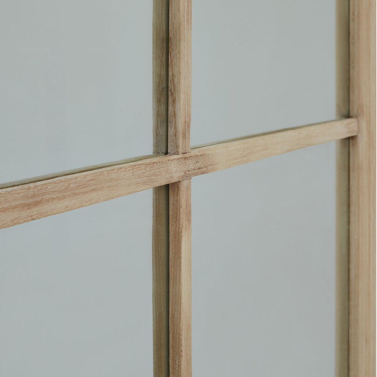 Washed Wood XL Window Mirror – Brown