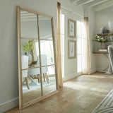 Washed Wood XL Window Mirror – Brown