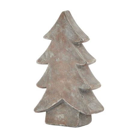 Hill Interiors Ceramic Medium Christmas Tree in brown with a tiered fir silhouette and matt earthy finish, shown against a plain white background.