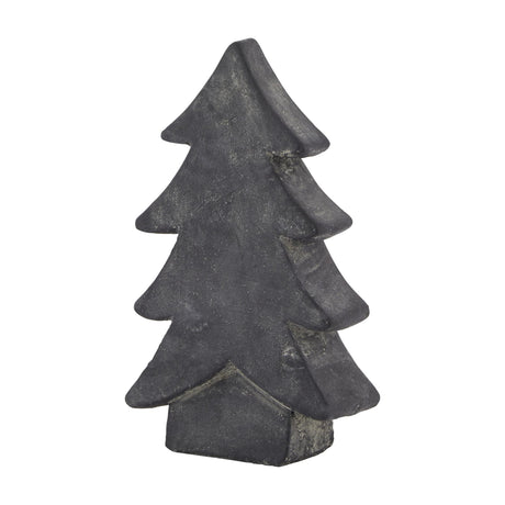Hill Interiors Ceramic Medium Christmas Tree in grey, a tiered tabletop tree figure with a smooth glazed finish, shown on a plain white background.