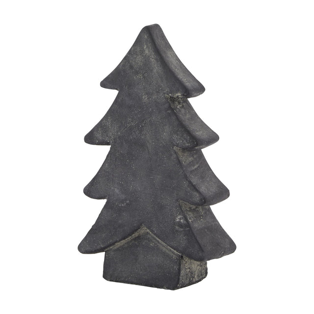 Hill Interiors Ceramic Medium Christmas Tree in grey, a tiered tabletop tree figure with a smooth glazed finish, shown on a plain white background.