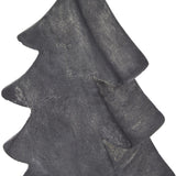 Close-up of Hill Interiors Ceramic Medium Christmas Tree in grey, showing the tiered tree form and textured matte glazed finish.