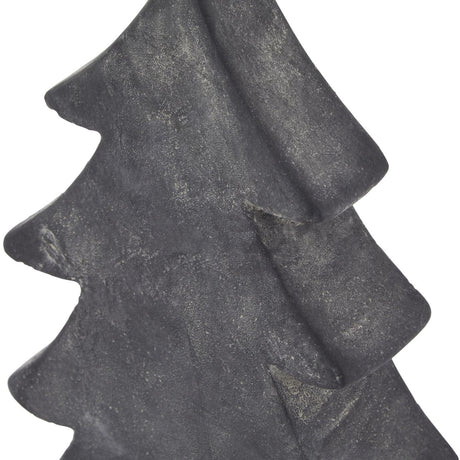 Close-up of Hill Interiors Ceramic Medium Christmas Tree in grey, showing the tiered tree form and textured matte glazed finish.