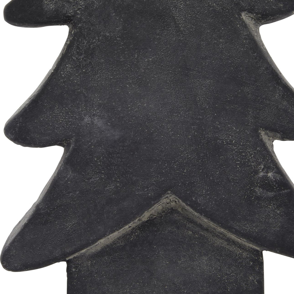 Close-up of Hill Interiors Ceramic Medium Christmas Tree in grey, showing the textured glazed finish and tiered branch layers of the moulded tree form.