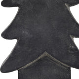 Close-up of Hill Interiors Ceramic Medium Christmas Tree in grey, showing the textured glazed finish and tiered branch layers of the moulded tree form.