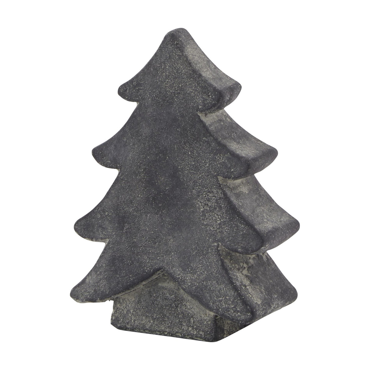 Hill Interiors small ceramic Christmas tree in muted grey with a tiered triangular form, shown against a plain white background.