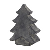 Hill Interiors small ceramic Christmas tree in muted grey with a tiered triangular form, shown against a plain white background.