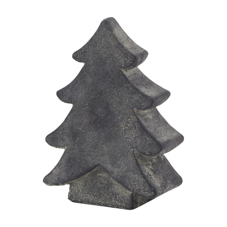 Hill Interiors small ceramic Christmas tree in muted grey with a tiered triangular form, shown against a plain white background.