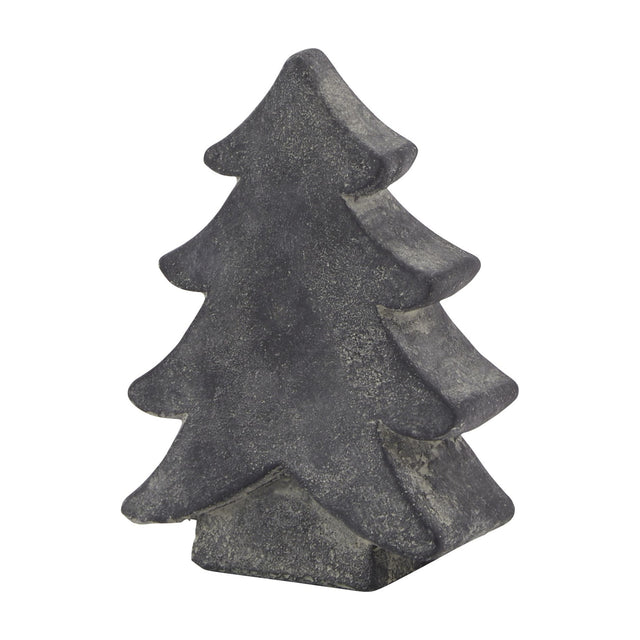 Hill Interiors small ceramic Christmas tree in muted grey with a tiered triangular form, shown against a plain white background.