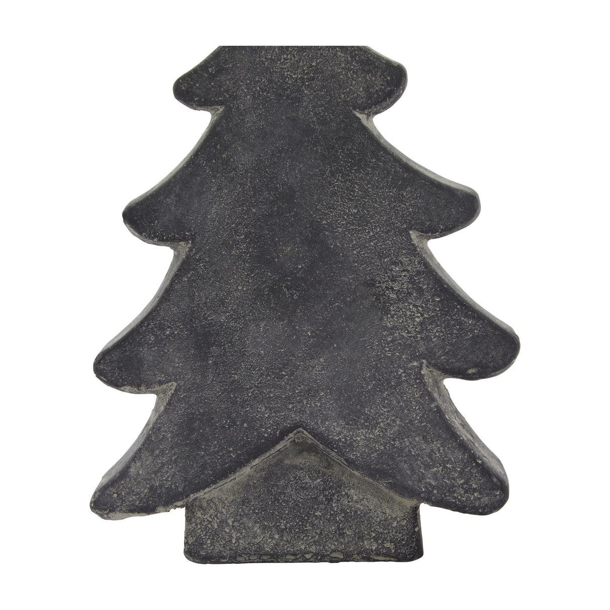 Hill Interiors small ceramic Christmas tree in muted grey glaze, tiered triangular form on a short base, shown against a plain white background.