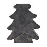 Hill Interiors small ceramic Christmas tree in muted grey glaze, tiered triangular form on a short base, shown against a plain white background.