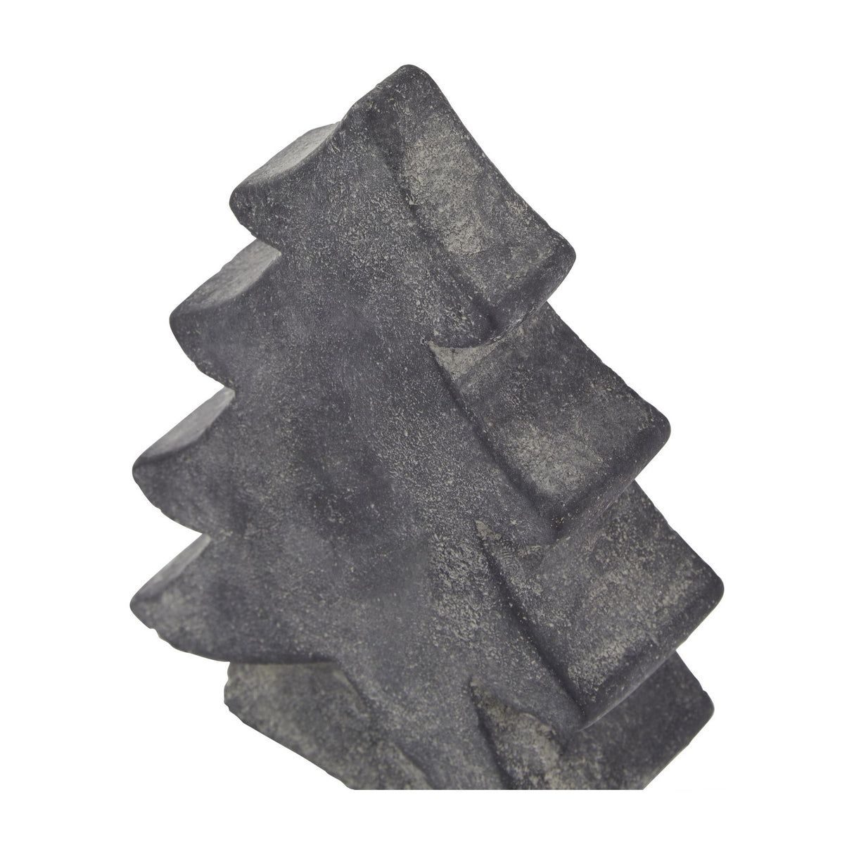 Close-up of the Hill Interiors Small Ceramic Christmas Tree in grey, showing the tiered triangular form and textured matte glaze against a white background.