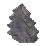 Close-up of the Hill Interiors Small Ceramic Christmas Tree in grey, showing the tiered triangular form and textured matte glaze against a white background.