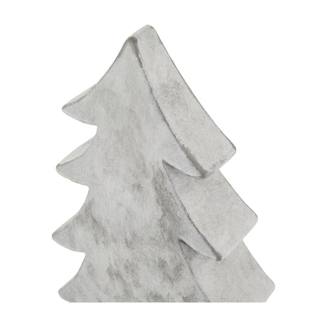 Close-up of Hill Interiors Stone Effect Large Ceramic Christmas Tree in beige, showing the tiered tapering form and matte textured finish.