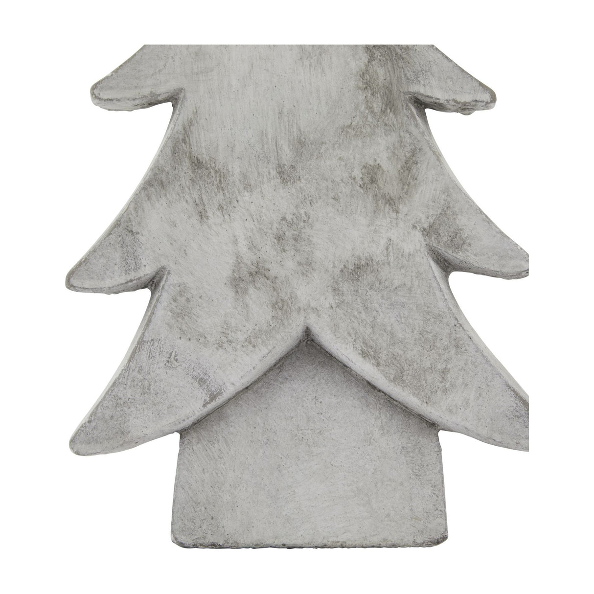 Hill Interiors stone effect large ceramic Christmas tree in beige, shown as a close-up of the tiered base with matte textured finish on a white background.