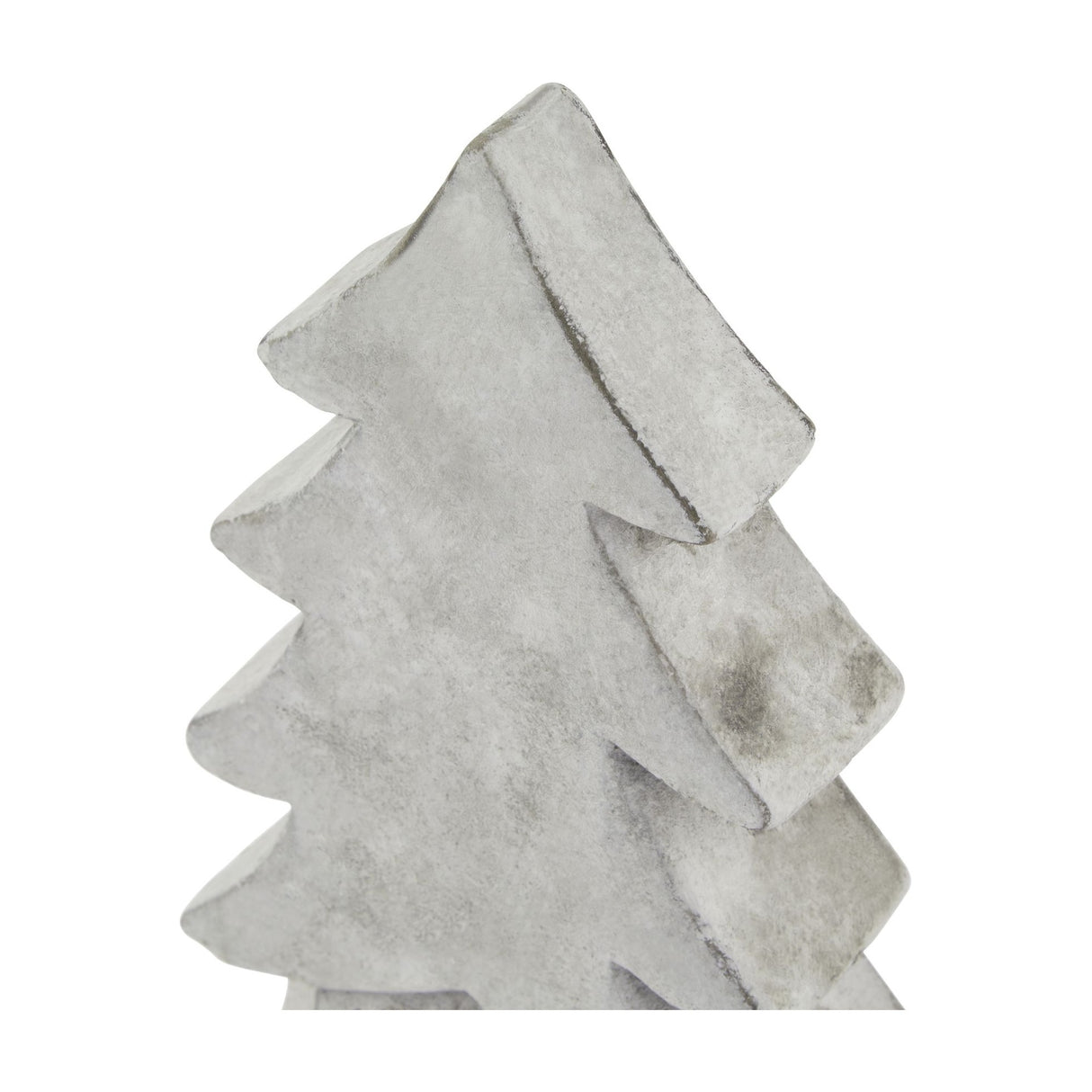 Hill Interiors medium stone-effect ceramic Christmas tree in beige, showing tapered tiers and lightly textured matt finish on a white background.