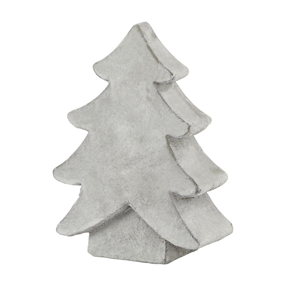 Hill Interiors small ceramic Christmas tree with a beige stone-effect matte finish and simplified tapering silhouette, shown on a plain white background.