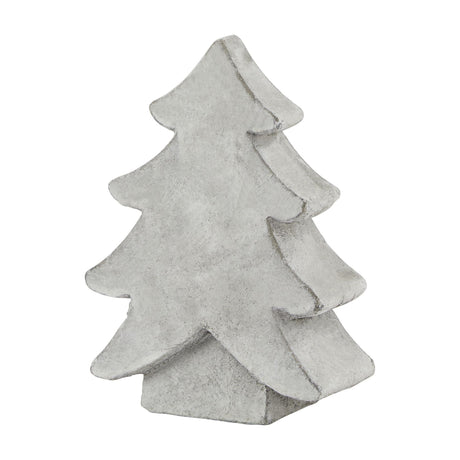 Hill Interiors small ceramic Christmas tree with a beige stone-effect matte finish and simplified tapering silhouette, shown on a plain white background.