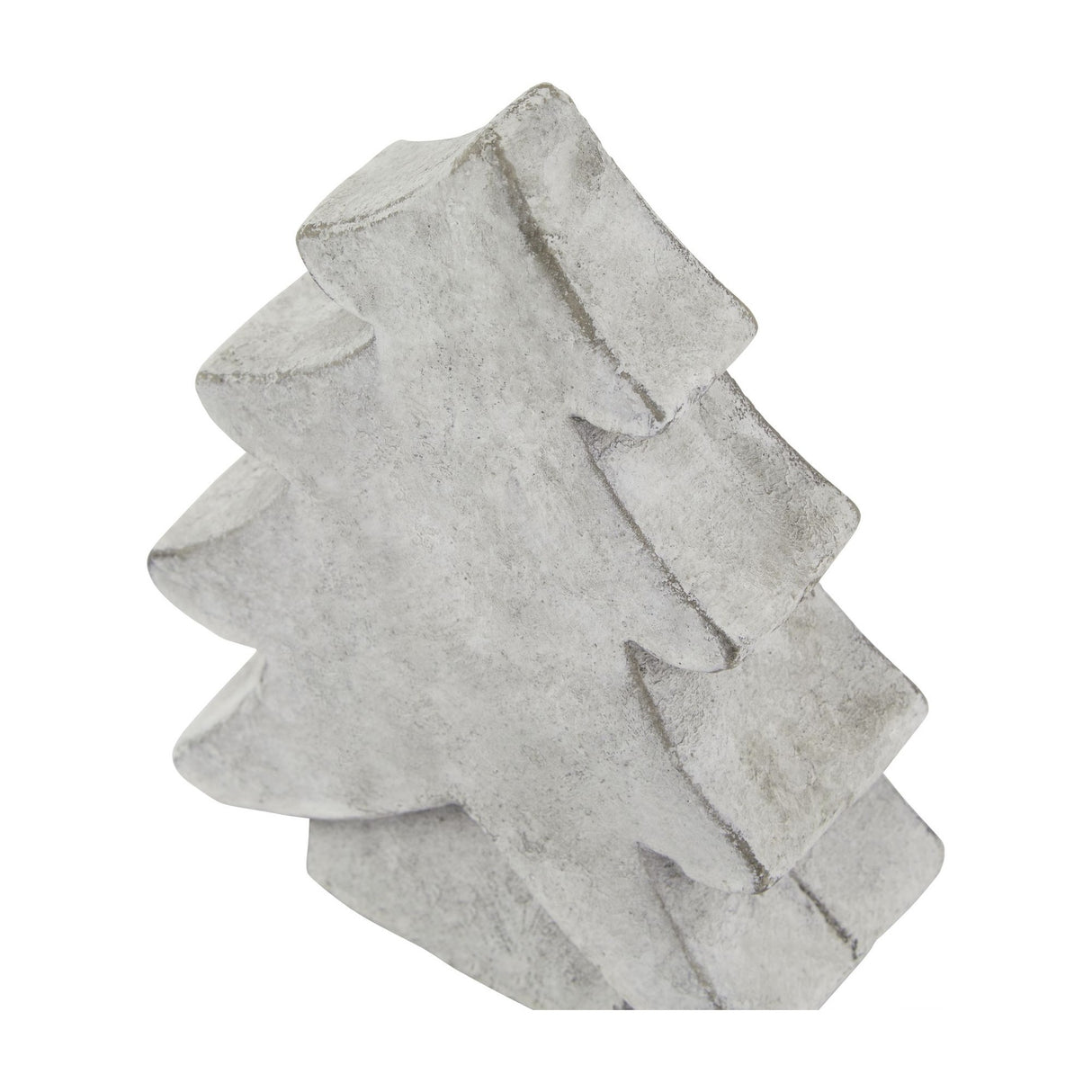 Hill Interiors small beige ceramic Christmas tree with stone-effect matte finish and simplified tapering tiers, shown close-up on a plain white background.