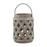 Large Lattice Ceramic Lantern – Brown
