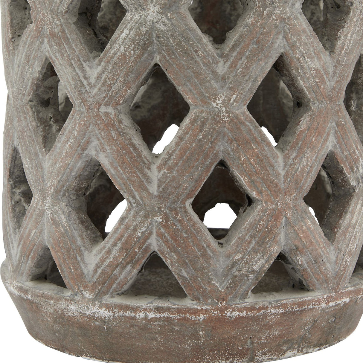 Large Lattice Ceramic Lantern – Brown