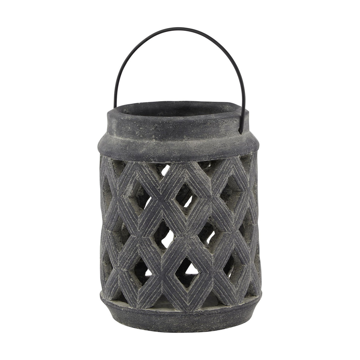 Large Lattice Lantern - Grey
