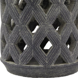 Large Lattice Lantern - Grey