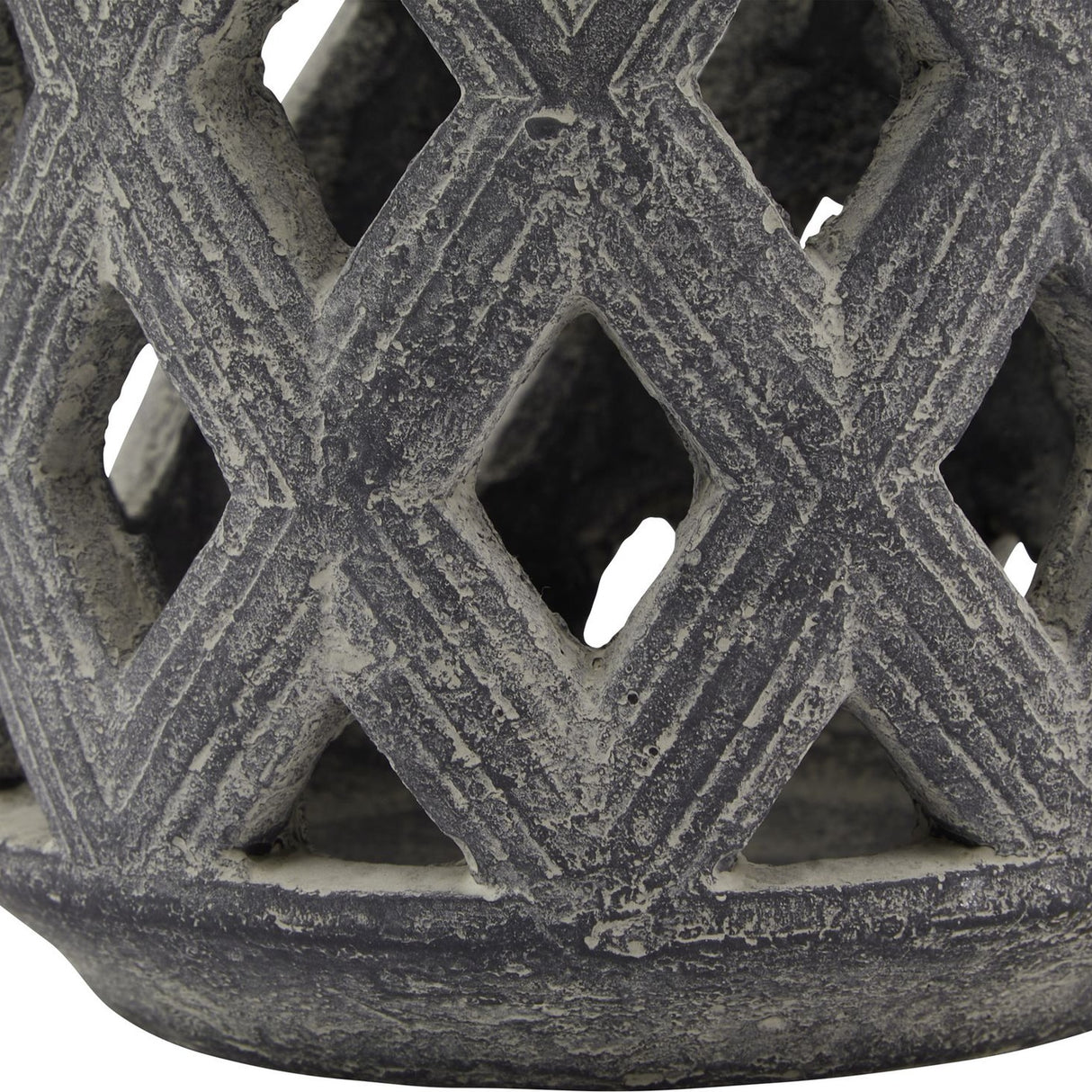 Grey Lattice Ceramic Lantern – Grey