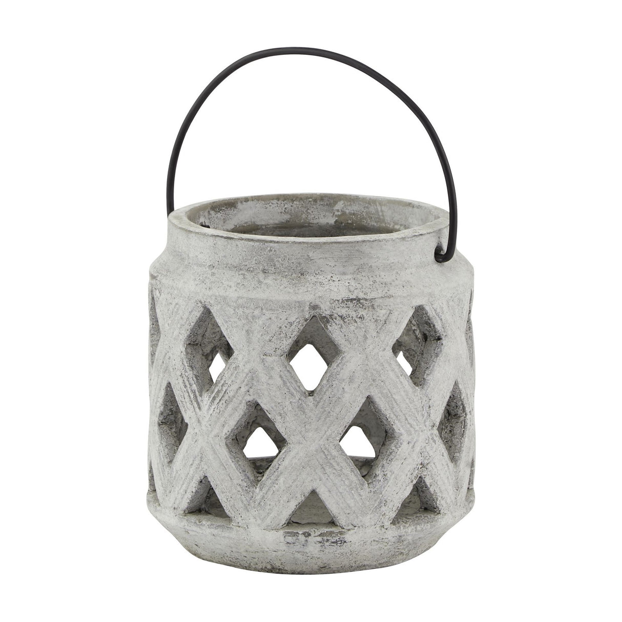 Stone Lattice Lantern Candle Holder – Beige