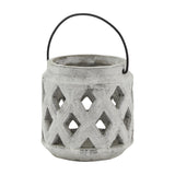 Stone Lattice Lantern Candle Holder – Beige