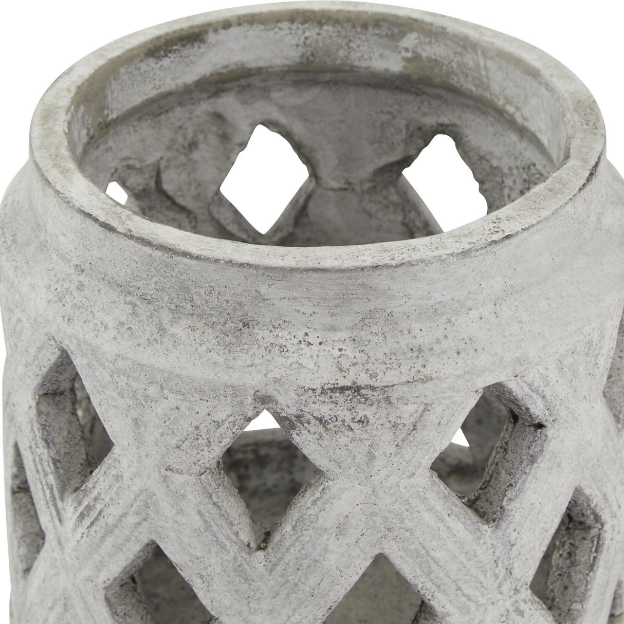 Stone Lattice Lantern Candle Holder – Beige